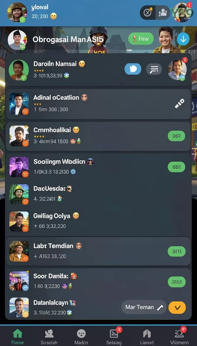 Cuplikan layar C8VIP — menu navigasi